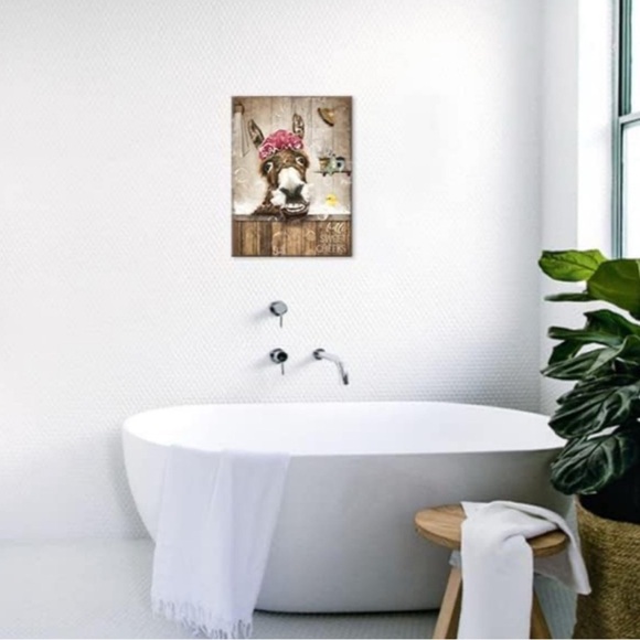 Bathroom Decor Funny Canvas Wall Art Donkey Picture Decor Farmhouse NEW 12 X 16 - Picture 8 of 15
